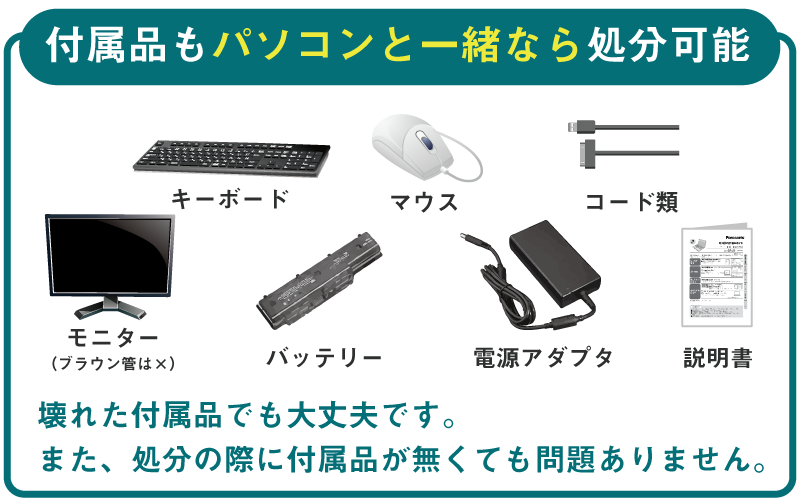 マウス、キーボード、コード類など付属品について